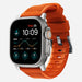 Nomad Rugged Apple Watch Silicone Strap (Silver/Ultra Orange)