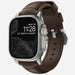Nomad Bracelet cuir tradicional Apple Watch (marron/argenté)