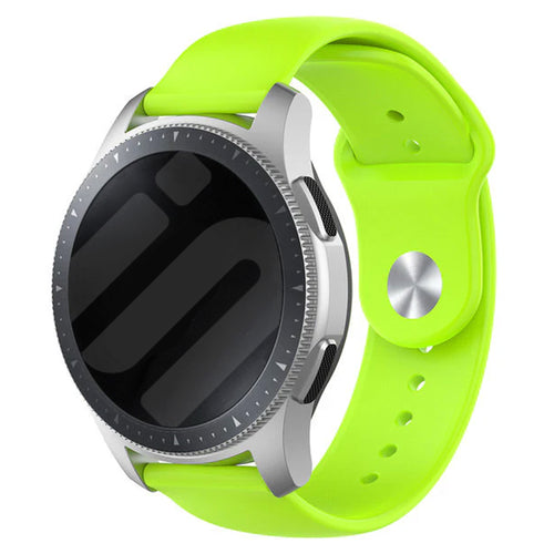 Silicone Sport Strap, light green, on a watch, 3/4 front view
