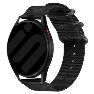 Nylon Buckle Strap, black, on a watch, 3/4 front view