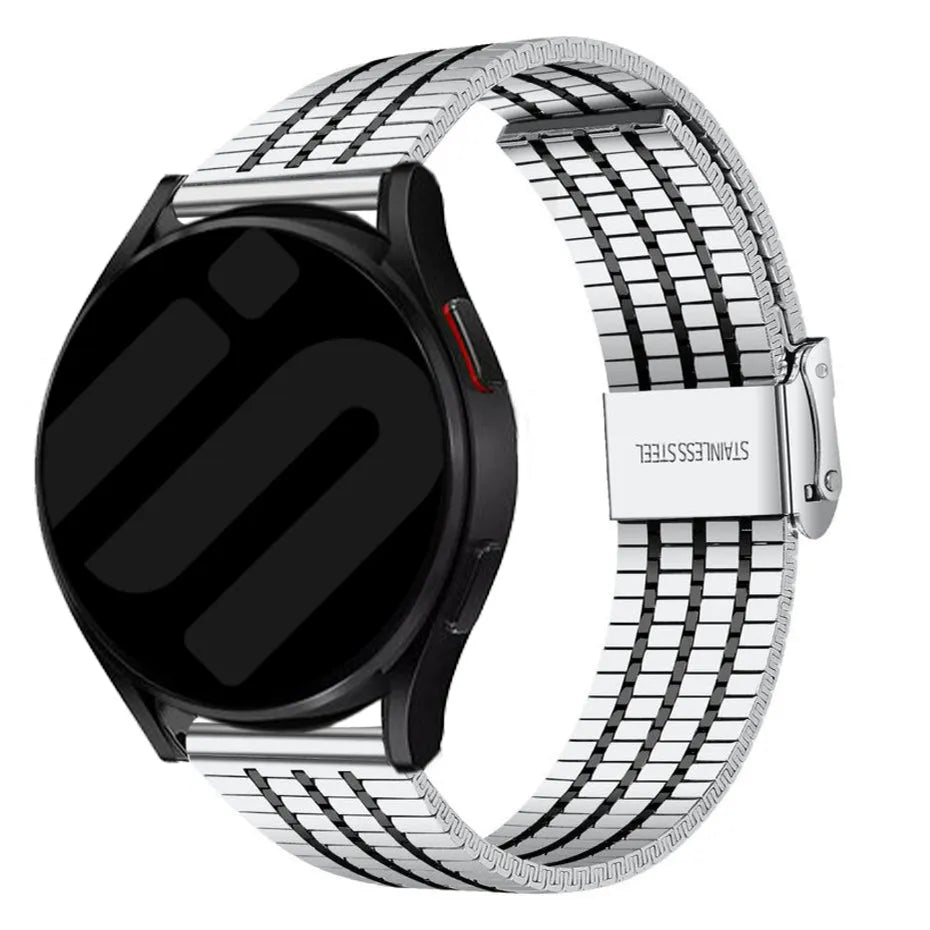 Bracelet acier fine Amazfit Bip 3 (Pro) (argent/noir)
