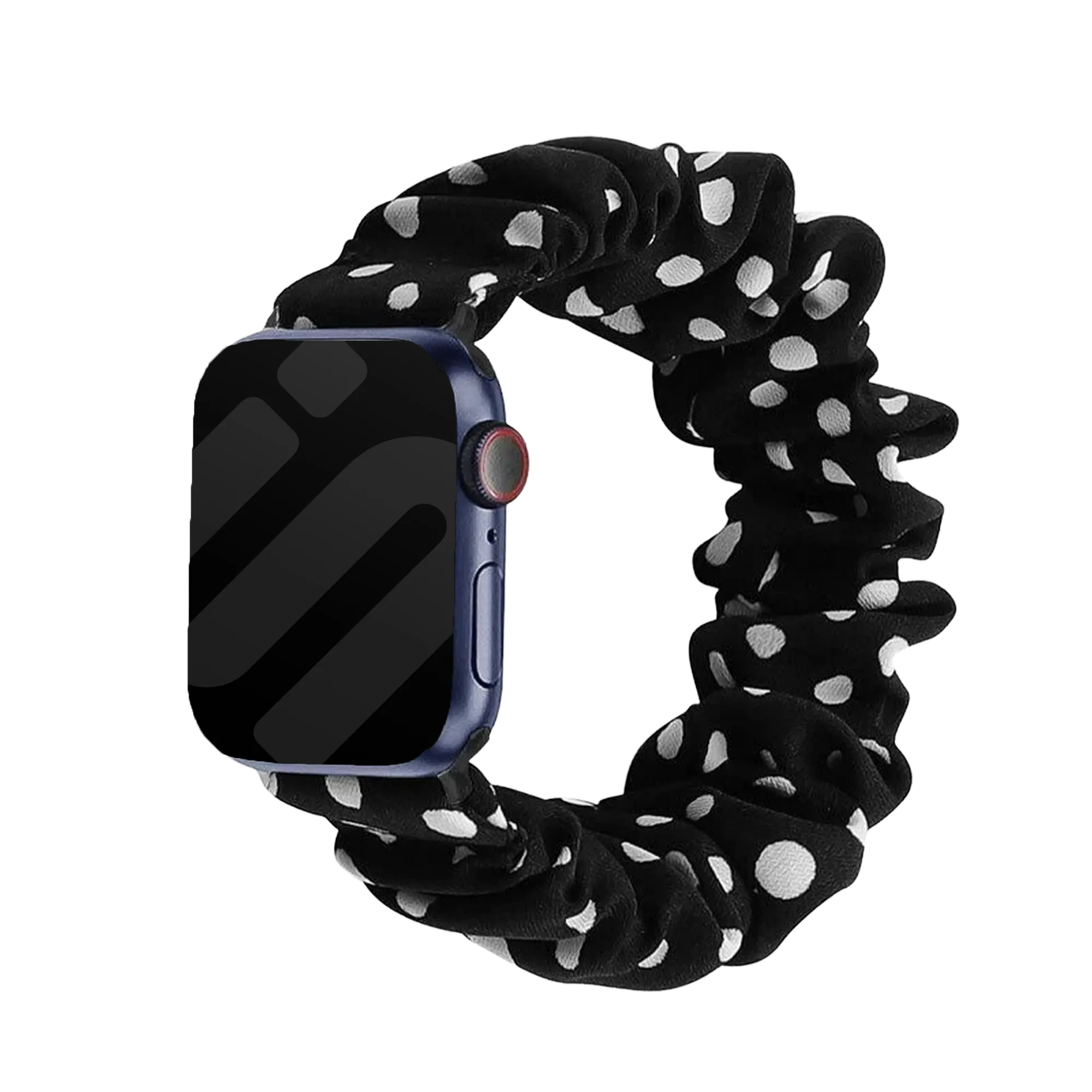 Bracelet chouchou Apple Watch (noir à pois)