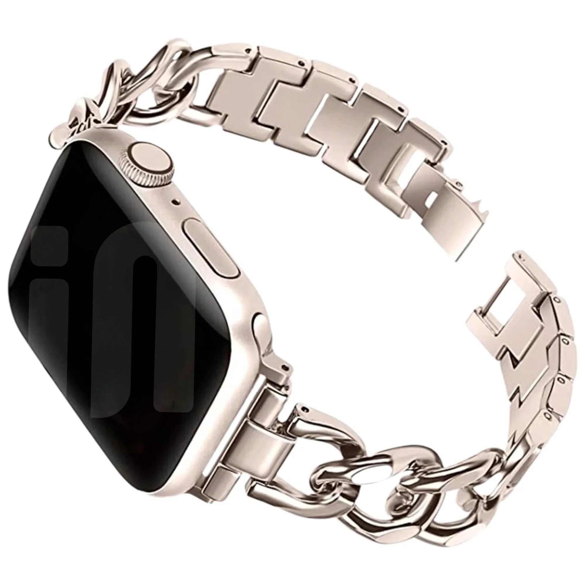 Bracelet chaîne acier Apple Watch (lumiére stellaire)