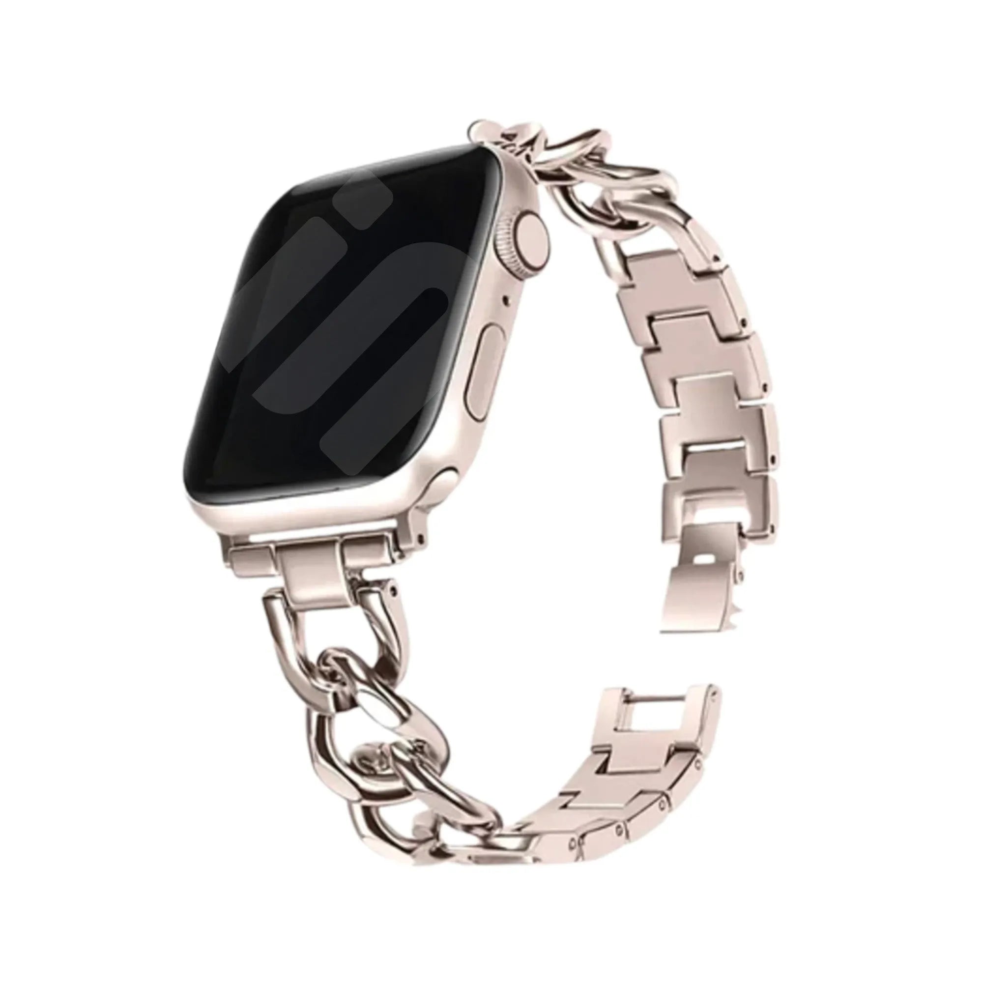 Bracelet chaîne acier Apple Watch (lumiére stellaire)