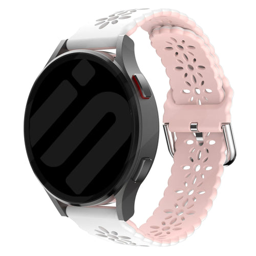 Bracelet de silicone avec relief Amazfit Active (blanc/rose)