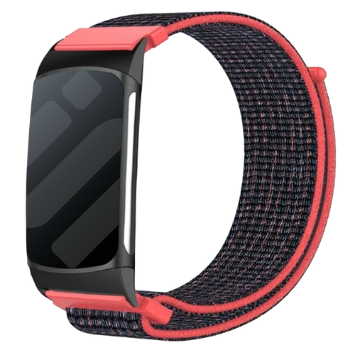 Bracelet nylon Fitbit Charge 6 (corail/noir)