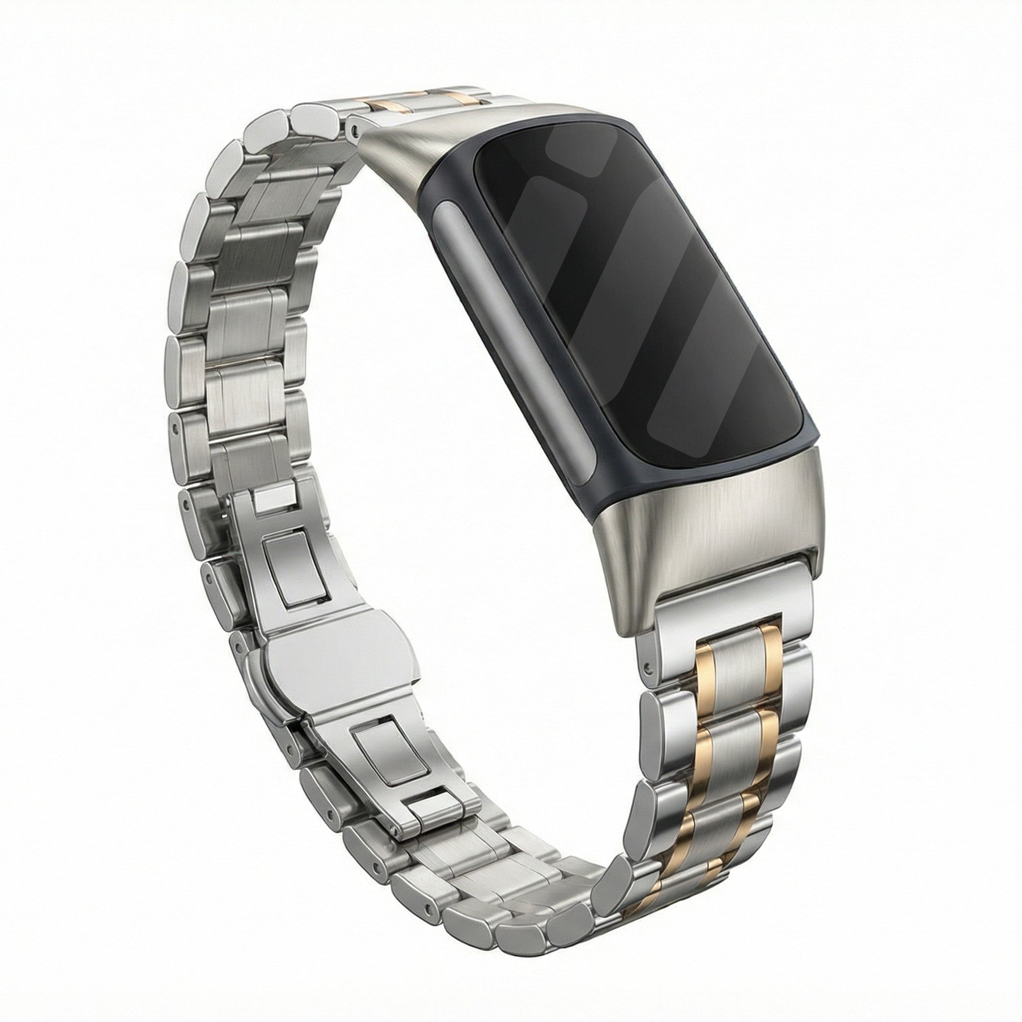 Bracelet en métal Fitbit Charge 6 (argent/or rose)
