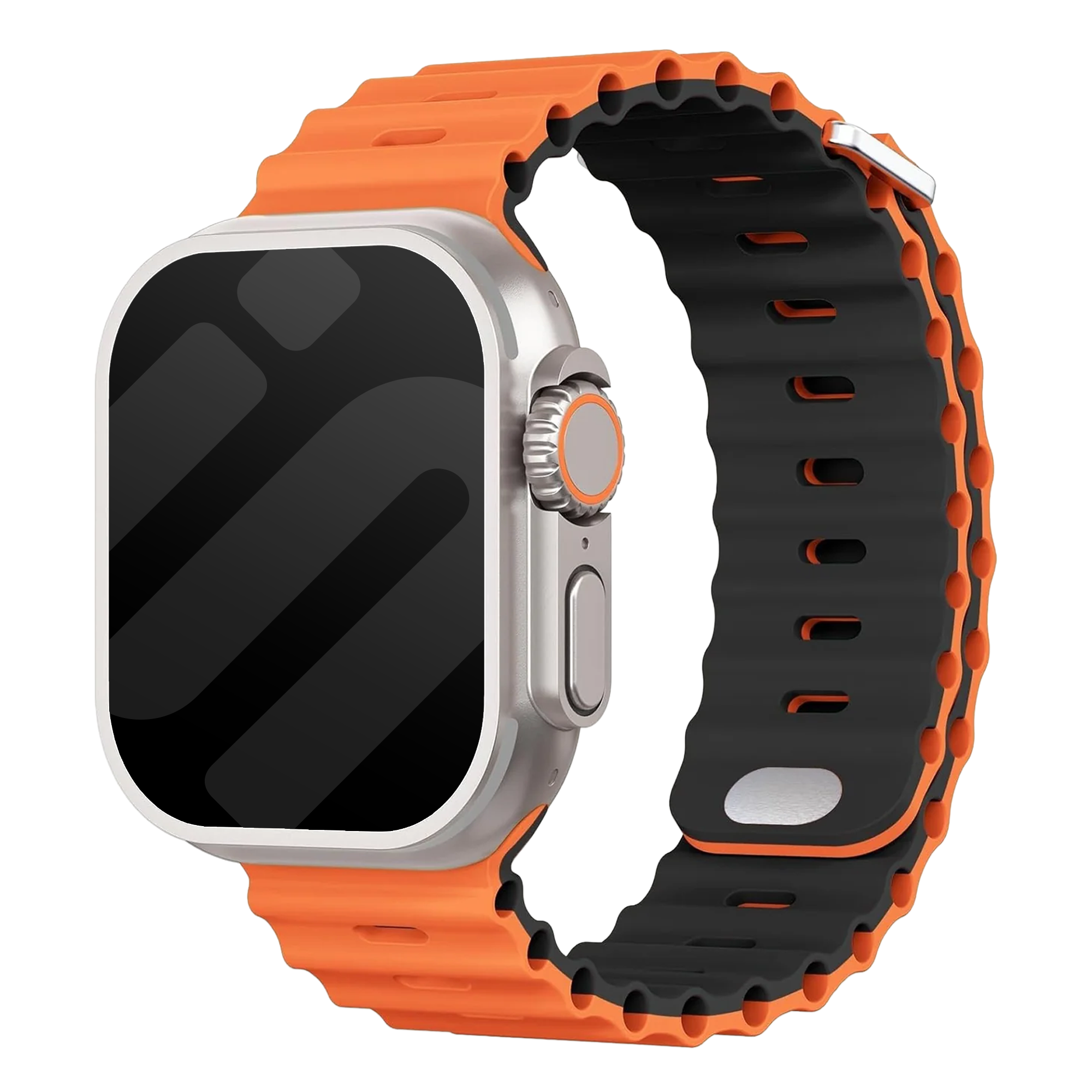 Bracelet Ocean avec fermeture à pression Apple Watch Ultra (orange/noir)