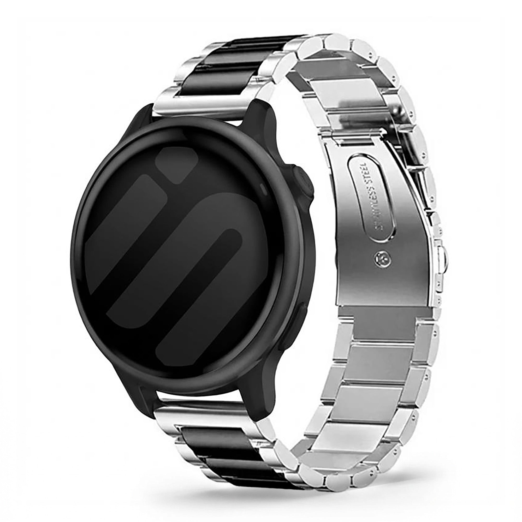 Bracelet acier Garmin Vivoactive 6 (argent/noir)