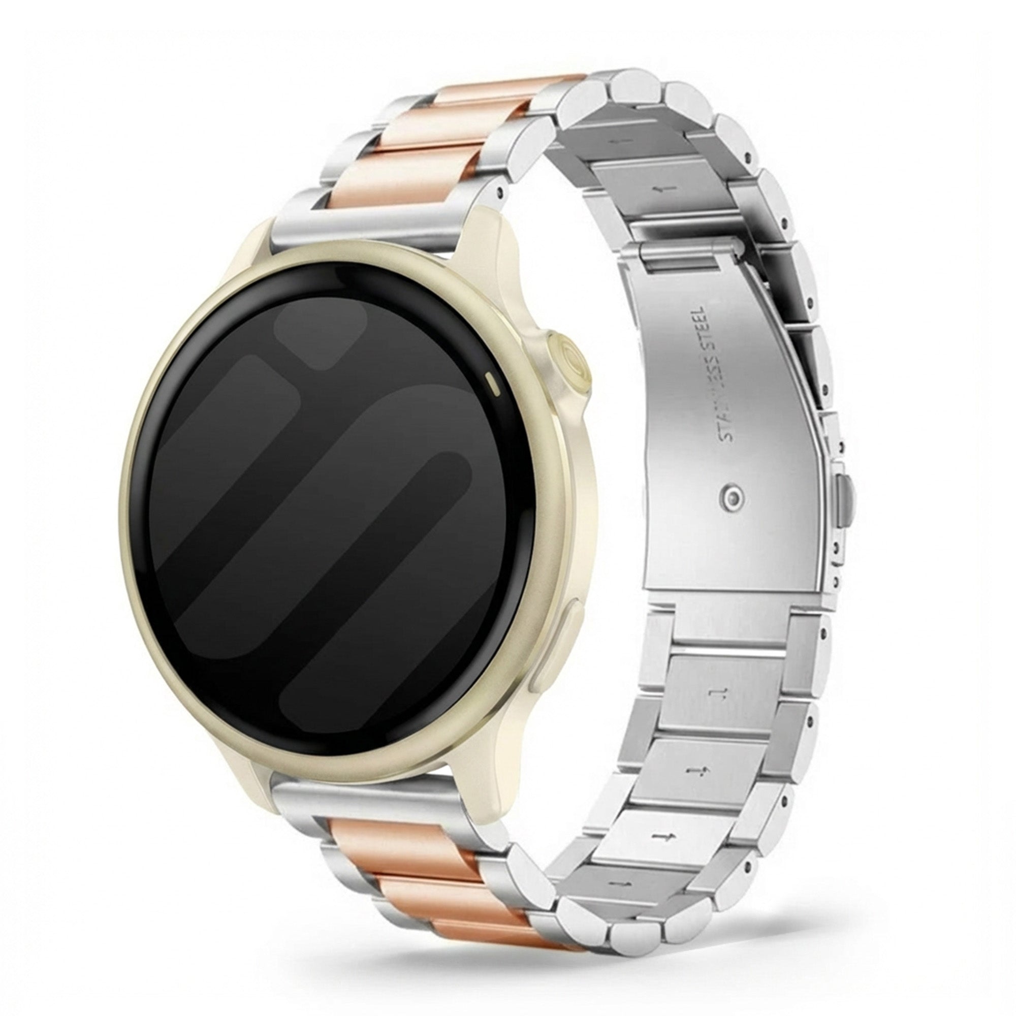 Bracelet acier Garmin Vivoactive 6 (argent/rose or)