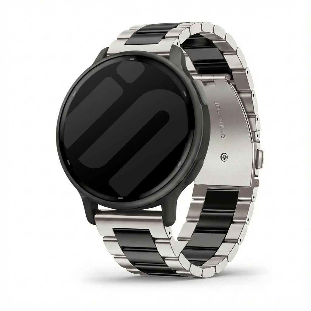 Bracelet acier Garmin Vivoactive 5 (argent/noir)