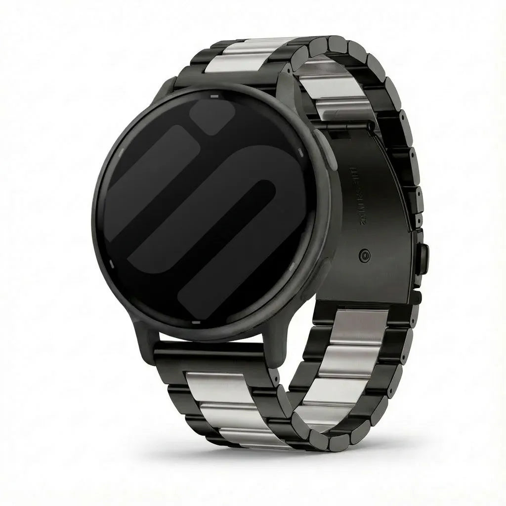 Bracelet acier Garmin Vivoactive 5 (noir/argent)