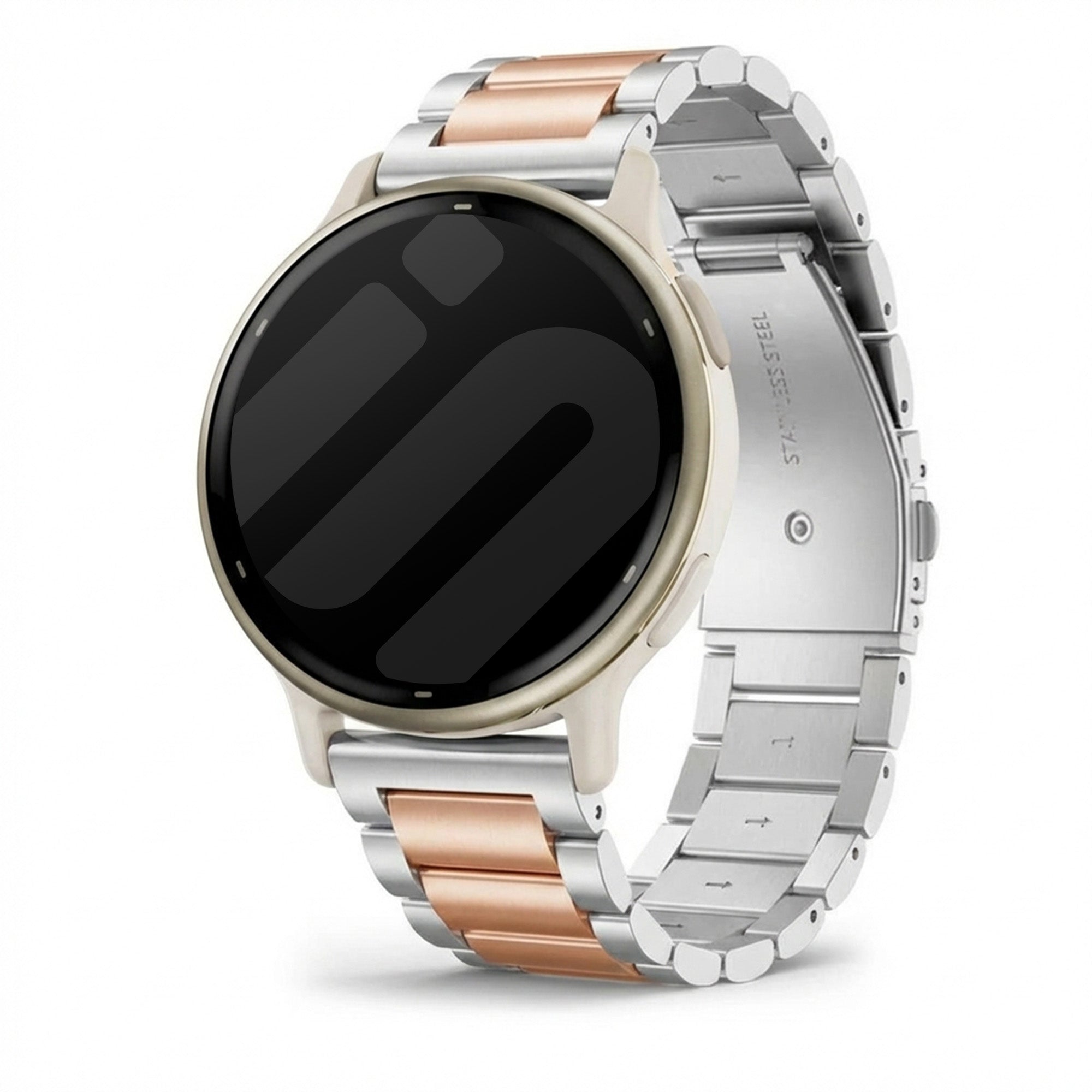 Bracelet acier Garmin Vivoactive 5 (argent/rose or)