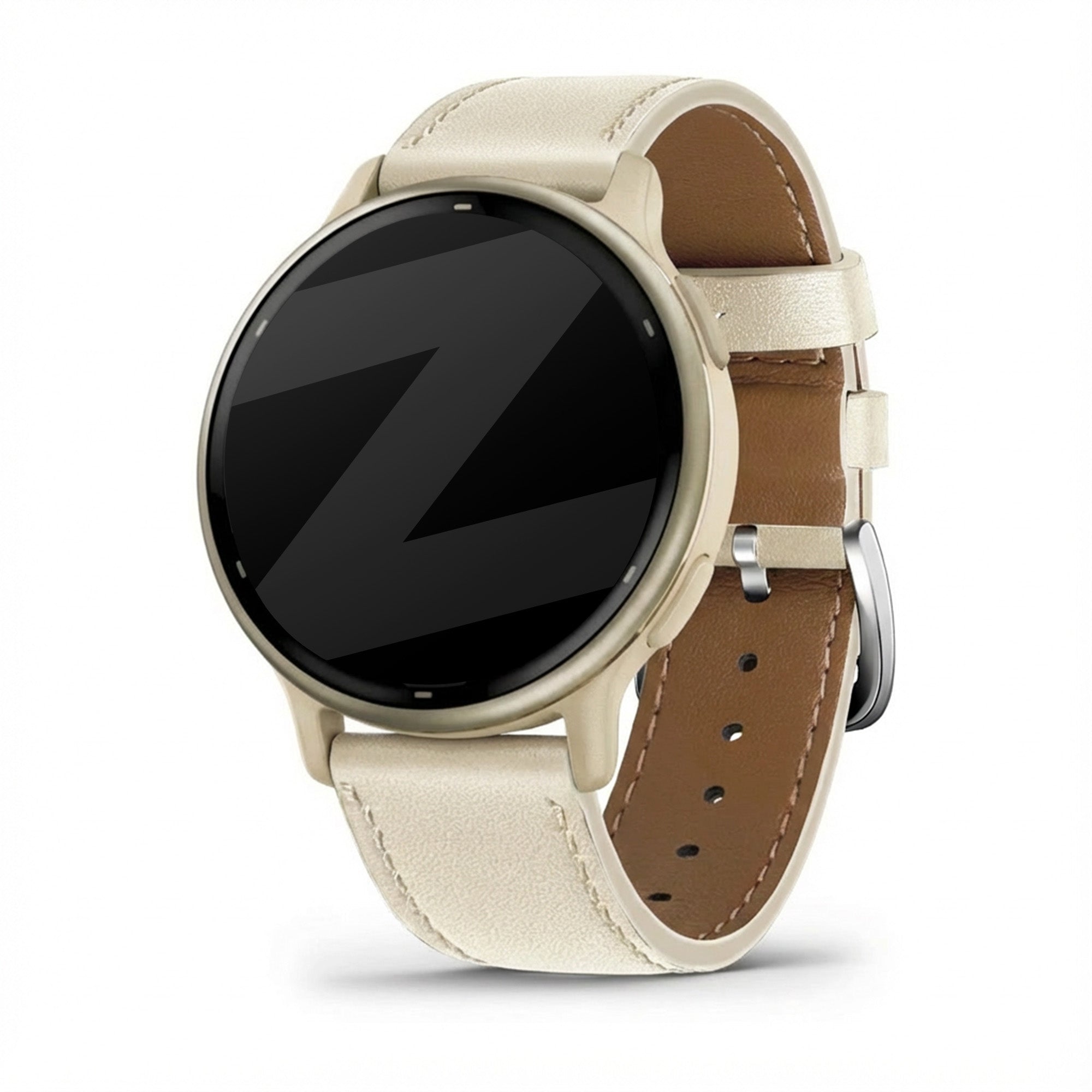 Bandz Bracelet cuir 'Deluxe' Garmin Vivoactive 5 (beige)