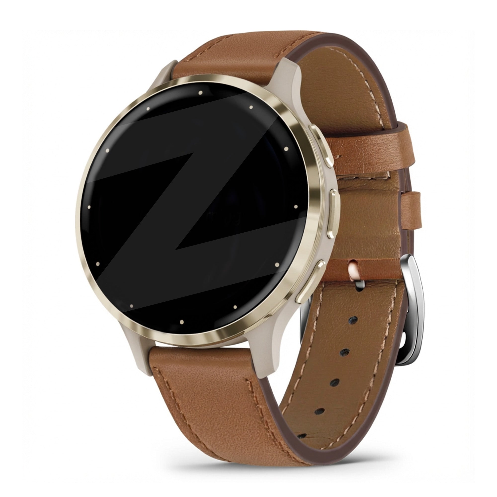 Bandz Bracelet cuir 'Deluxe' Garmin Venu 3s (marron)