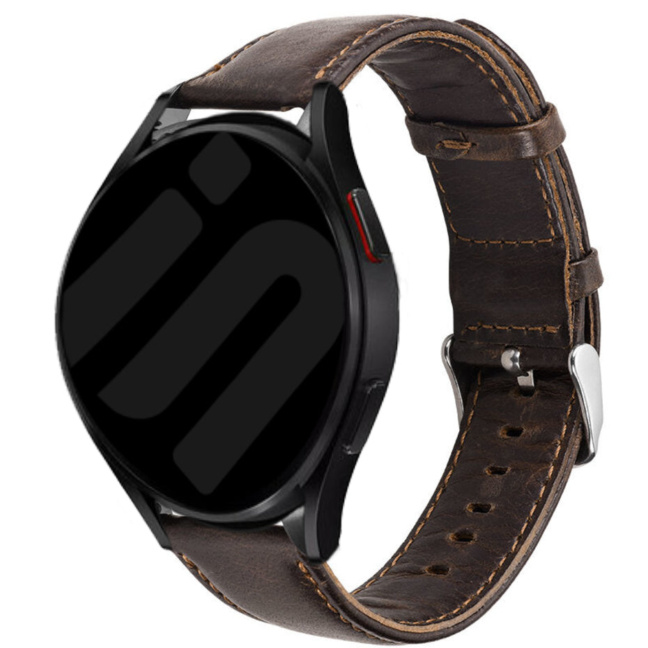 Bracelet cuir Amazfit GTR 4 (marron foncé)