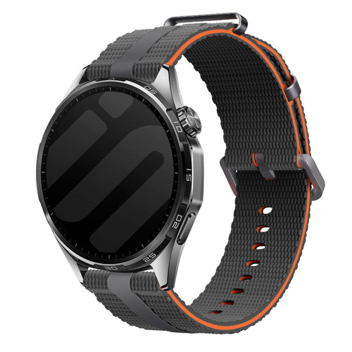 Bracelet active silicone Huawei Watch GT 7 - 46mm (gris foncé/orange)