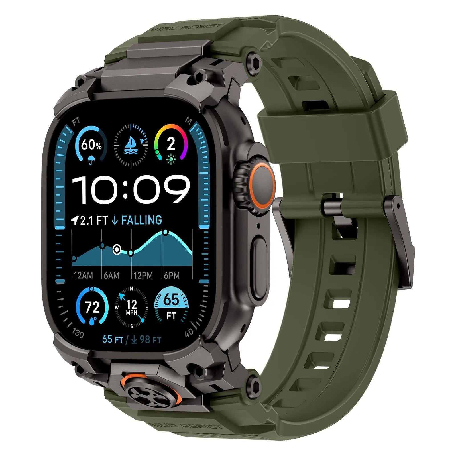 Bracelet silicone 'Cuatro garras' Apple Watch (vert)