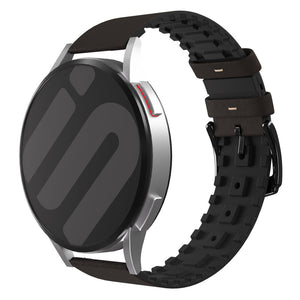 Bracelet cuir et silicone Amazfit Active 2 (marron)