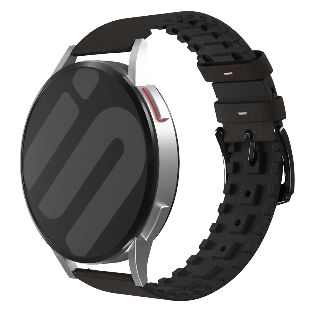 Bracelet cuir et silicone Amazfit Bip 3 (Pro) (marron)
