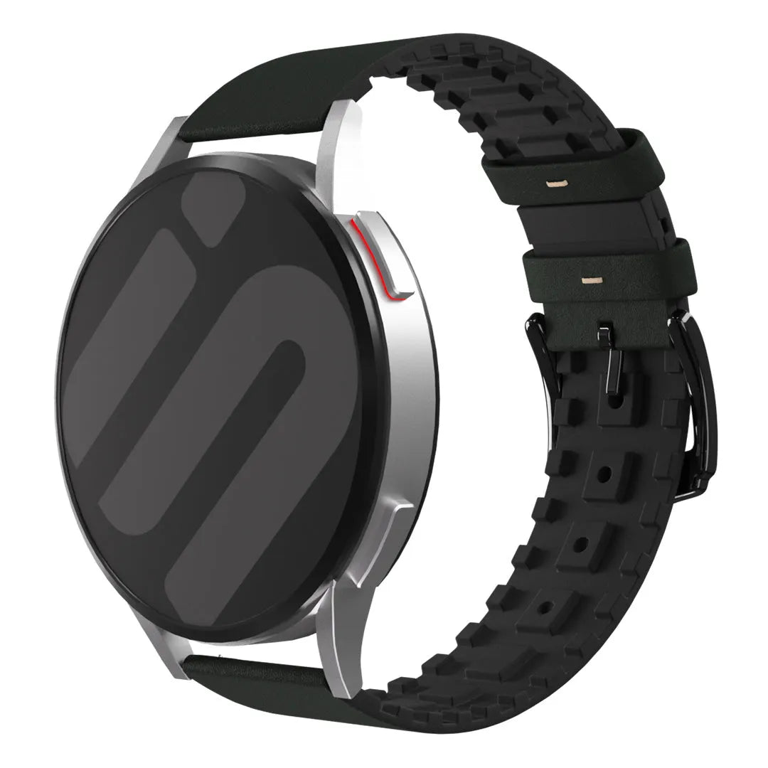 Bracelet cuir et silicone Amazfit GTS 4 (vert)