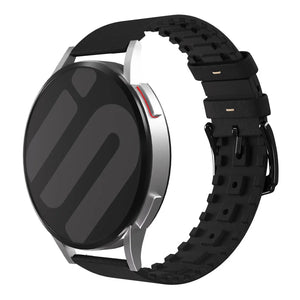 Bracelet cuir et silicone Amazfit GTS 4 (noir)
