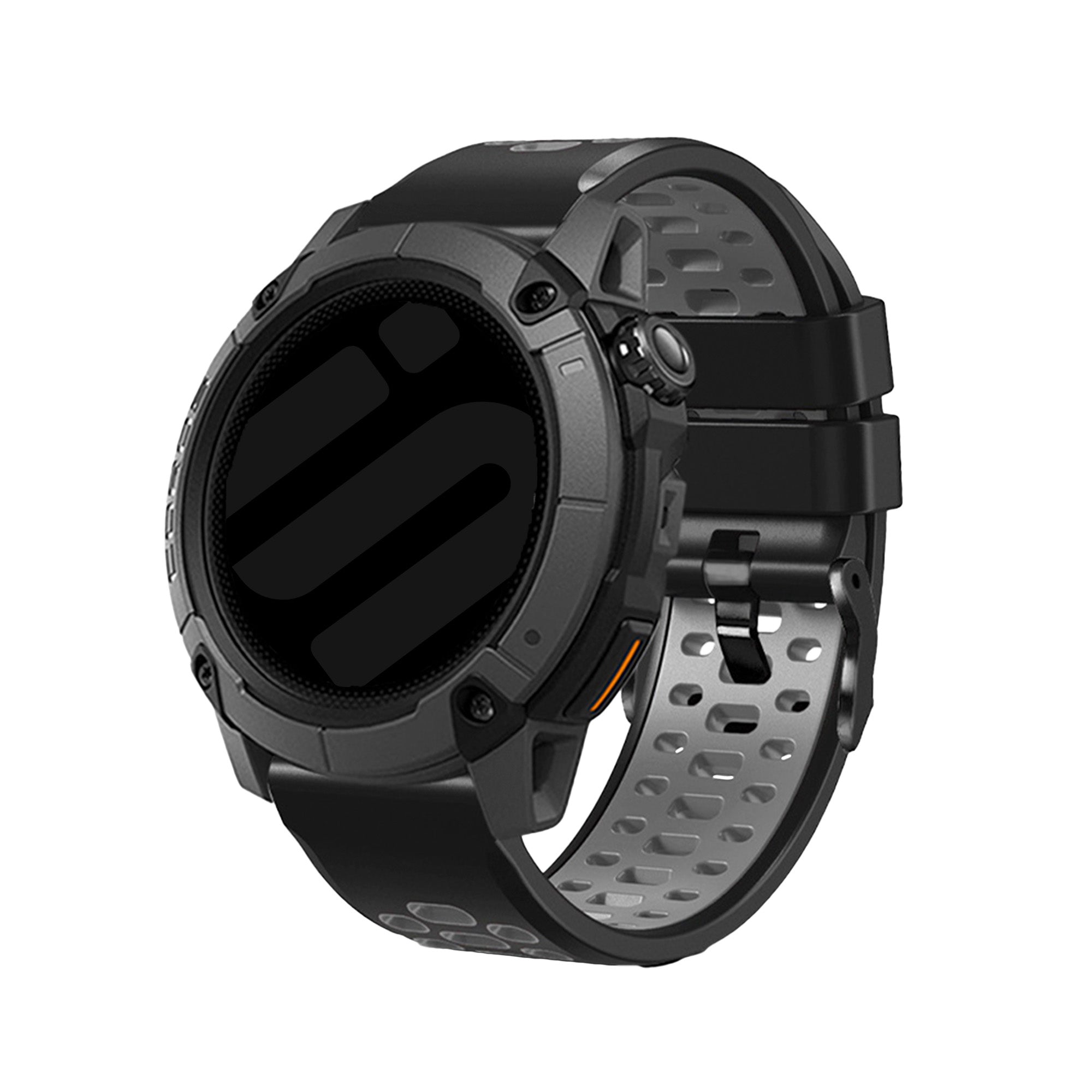 Bracelet sport avec boucle universel 24mm (noir/gris)