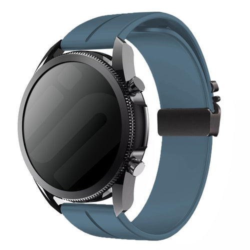 Bracelet silicone Samsung Galaxy Watch 46mm avec boucle P (grisbleu)