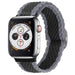Bracelet Apple Watch nylon tissé réglable (noir/gris)