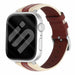 Bracelet cuir hybride slim Apple Watch (beige/rouge)
