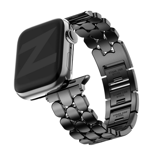 Bandz Bracelet acier 'Oval' Apple Watch (noir)