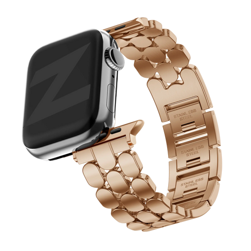 Bandz Bracelet acier 'Oval' Apple Watch (or rose)