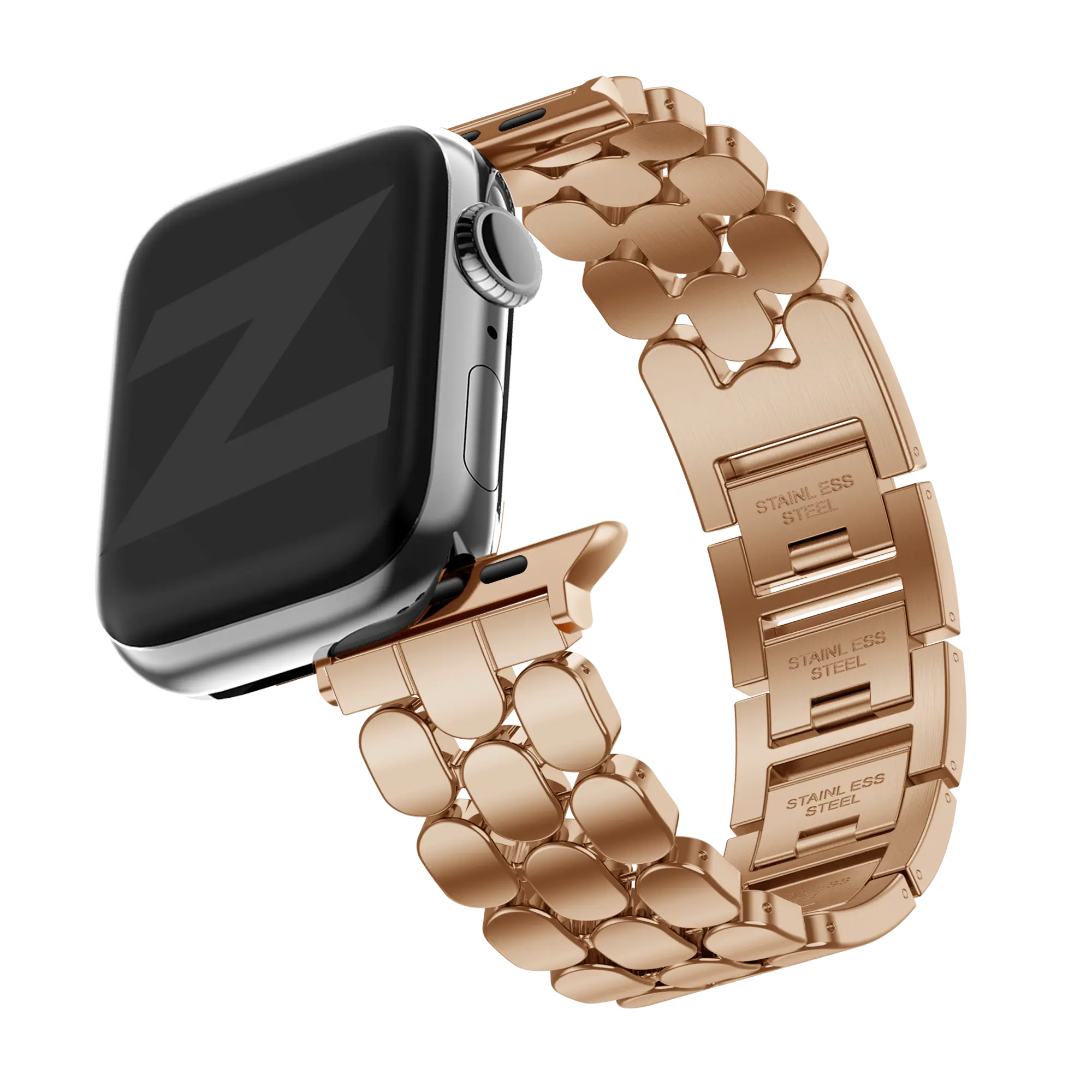 Bandz Bracelet acier 'Oval' Apple Watch (or rose)