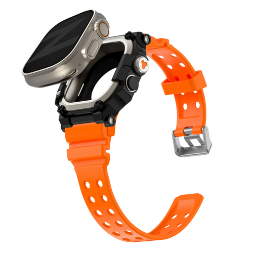 Bandz Bracelet TPU avec coque Apple Watch Ultra (orange avec titane)