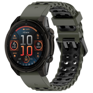 Bracelet sport ondulé Garmin Approach S70 - 47mm (vert/noir)