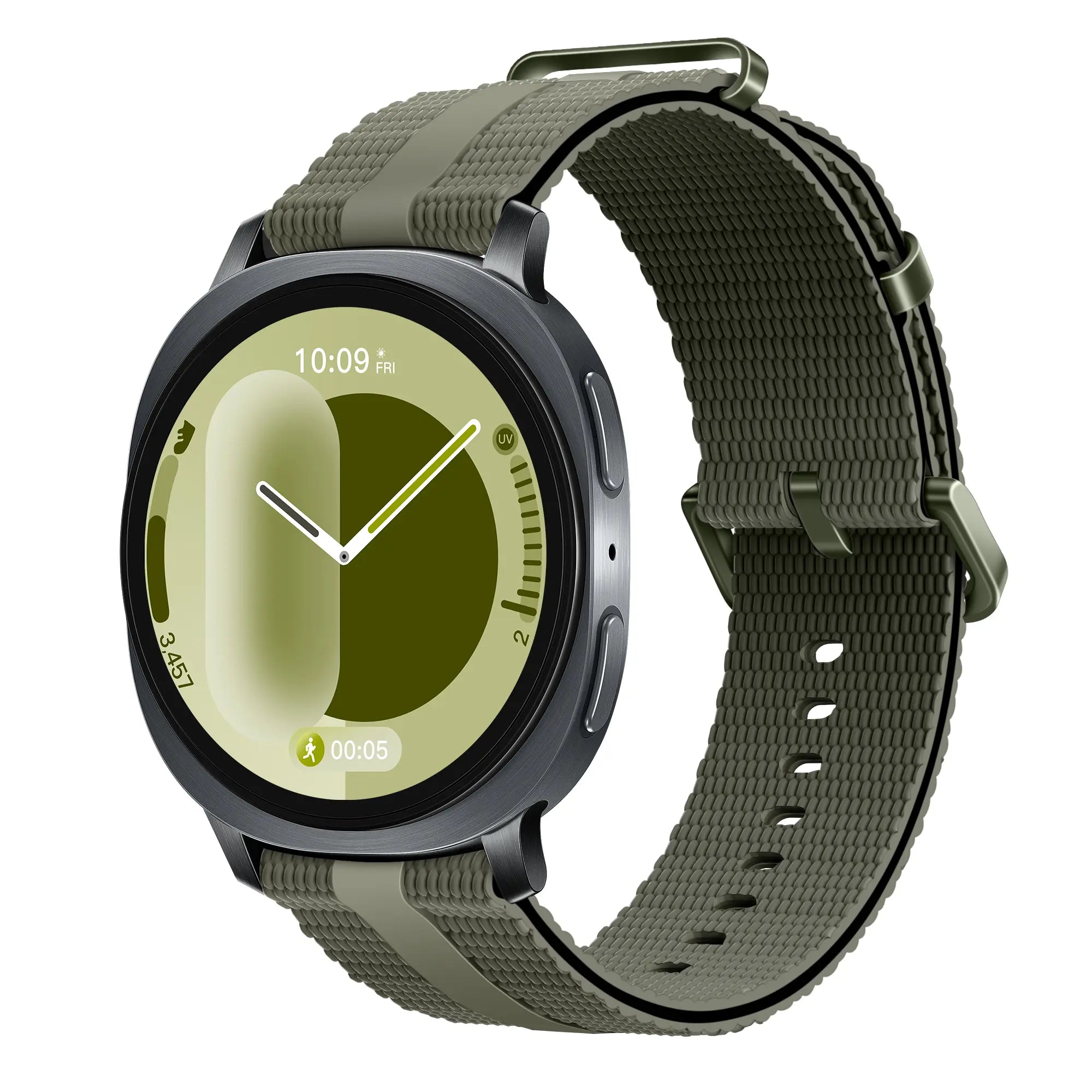Bracelet active silicone Samsung Galaxy Watch 9 - 44mm (vert militaire)