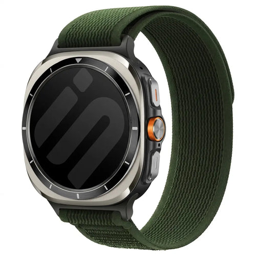 Trail Nylon Strap, army green, on a watch, 3/4 front view