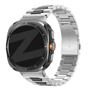 Bandz Bracelet à maillons en acier 'Deluxe' Samsung Galaxy Watch Ultra (argent/noir)