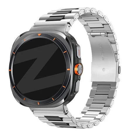 Bandz Bracelet à maillons en acier 'Deluxe' Samsung Galaxy Watch Ultra (argent/noir)