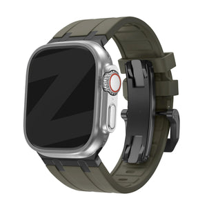 Bandz Apple Watch Ultra Silicone Strap 'Luxe Liquid' (Brown with Black)