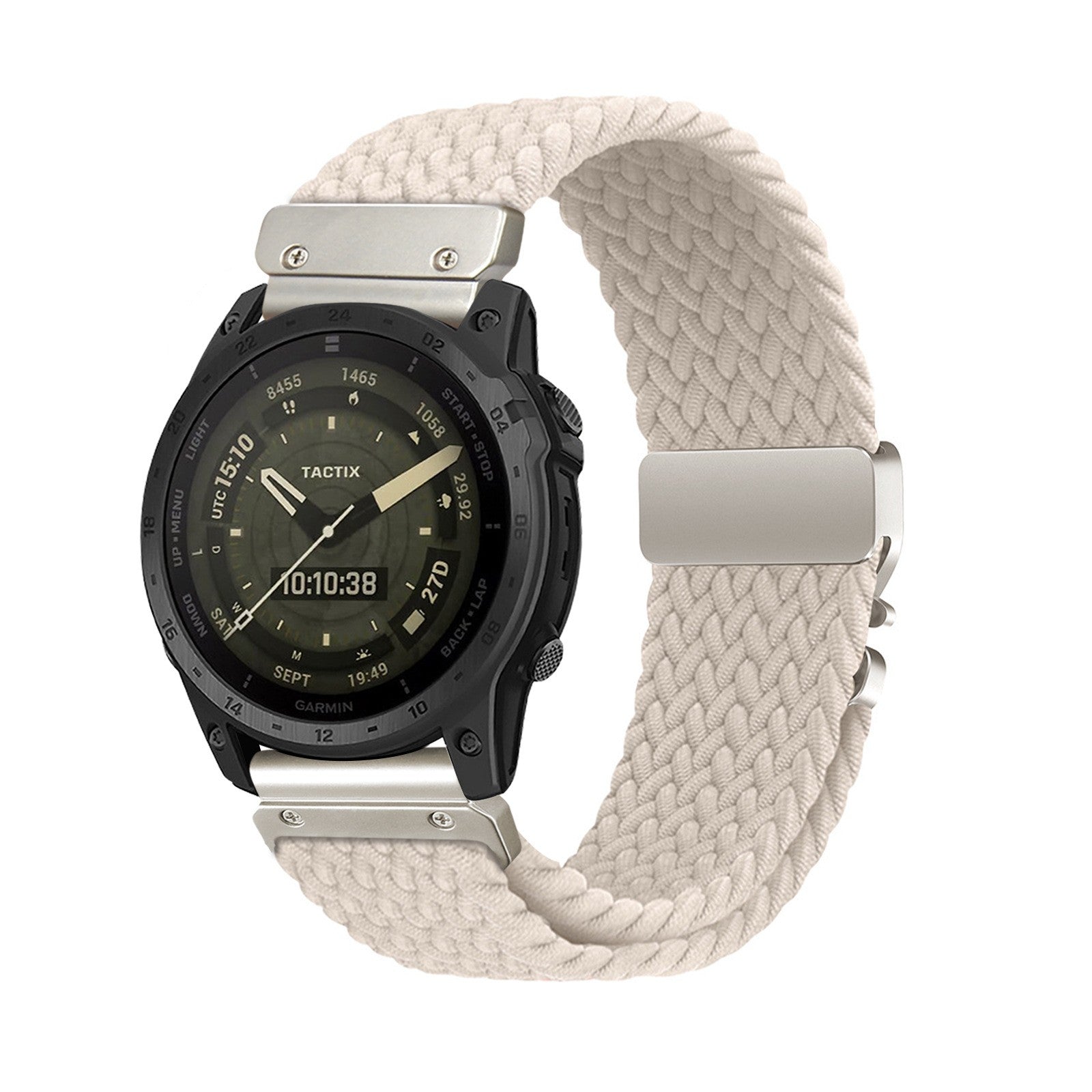Bracelet tressé boucle en P Garmin Fenix 8 - 43mm (beige)