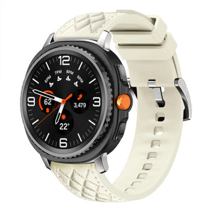 Bracelet cuir hybride diamond Samsung Galaxy Watch 9 - 44mm (beige)