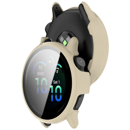 Coque rigide avec verre Garmin Vivoactive 6 (beige)