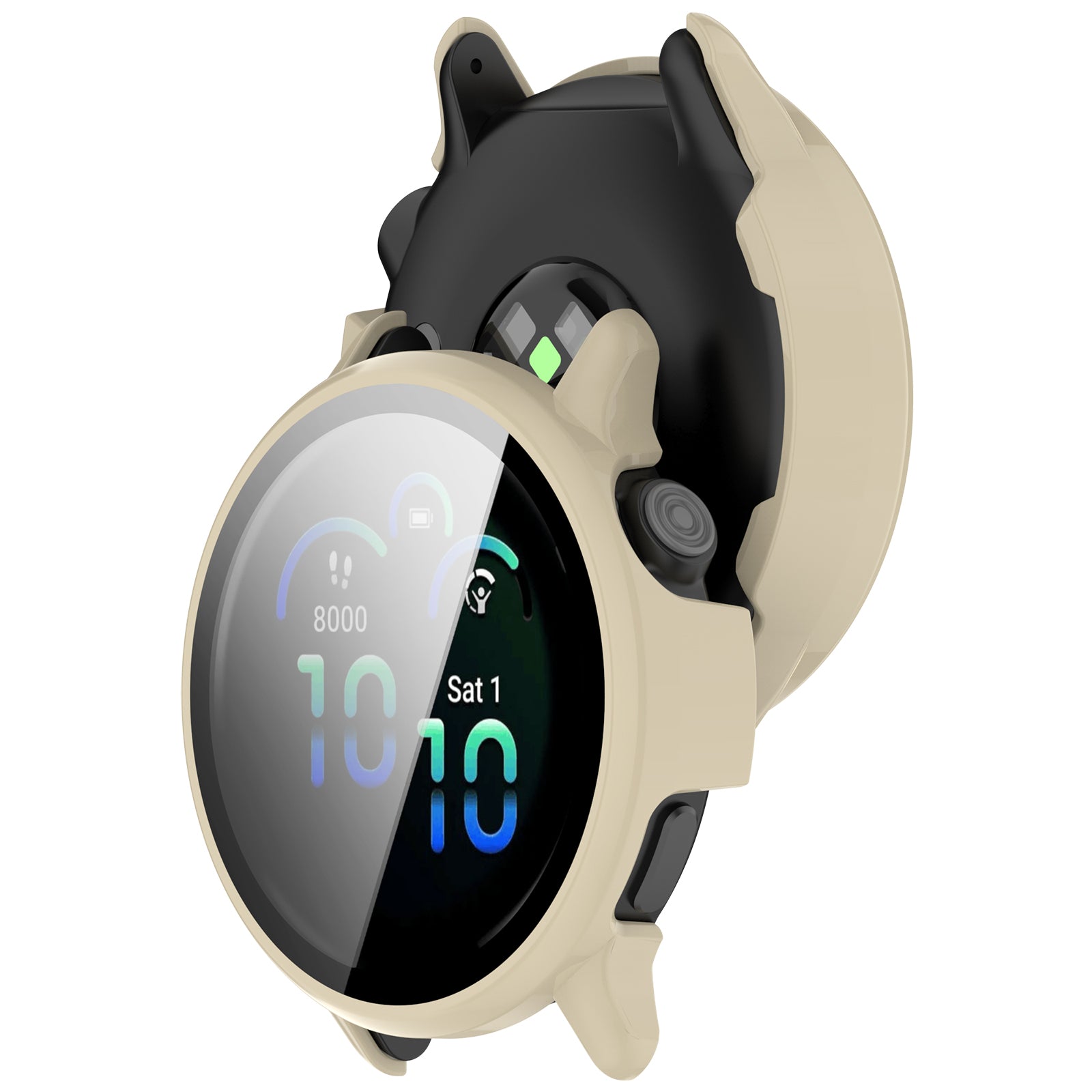 Coque rigide avec verre Garmin Vivoactive 6 (beige)