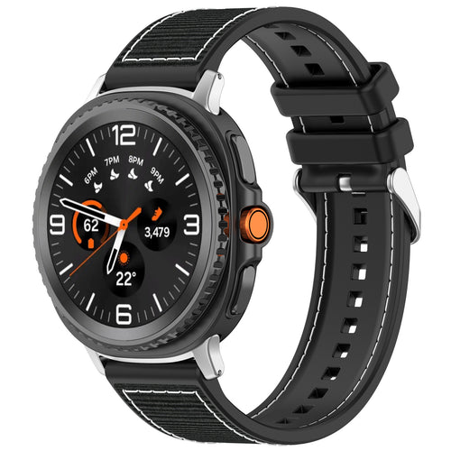 Bracelet nylon hybride Samsung Galaxy Watch 8 Classic (noir)
