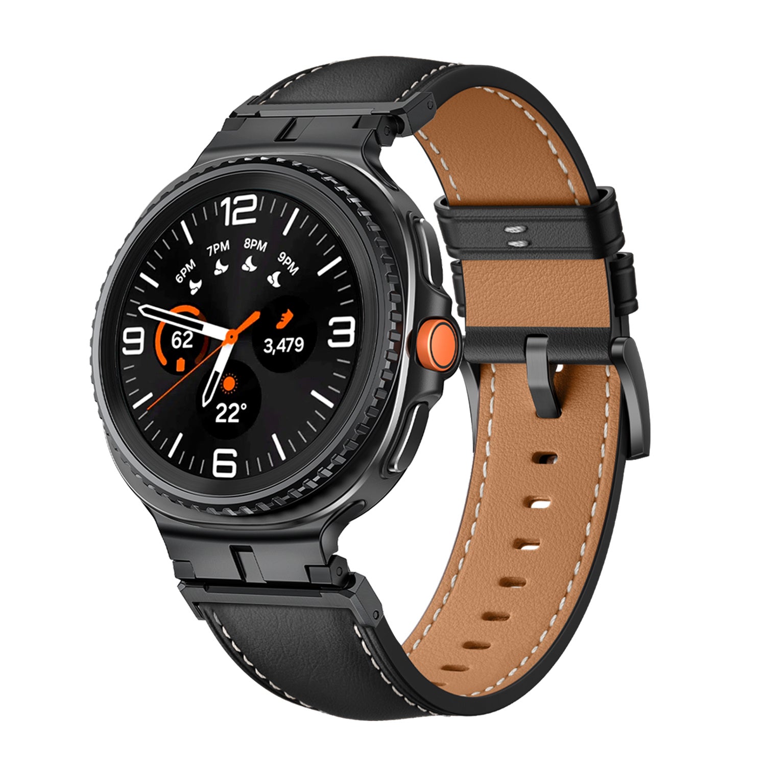 Bracelet cuir Premium Samsung Galaxy Watch 8 Classic (noir)