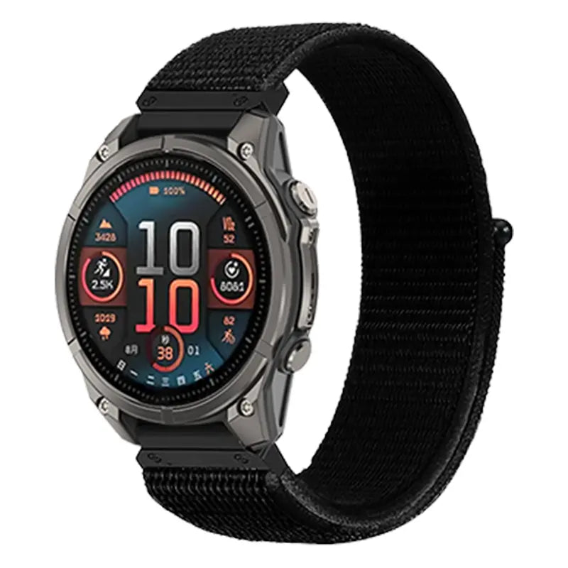 Bracelet nylon premium Garmin Fenix 8 - 43mm (noir)