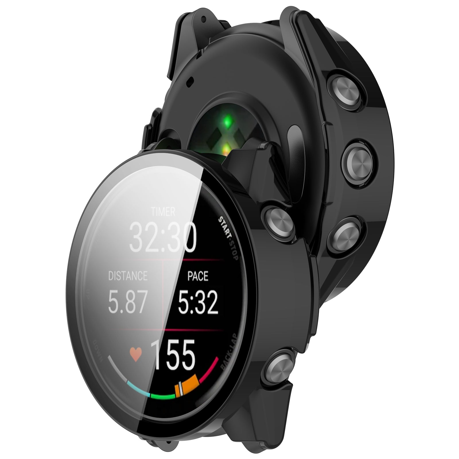 Garmin Forerunner 170 Protection d'écran rigide en verre (noir)
