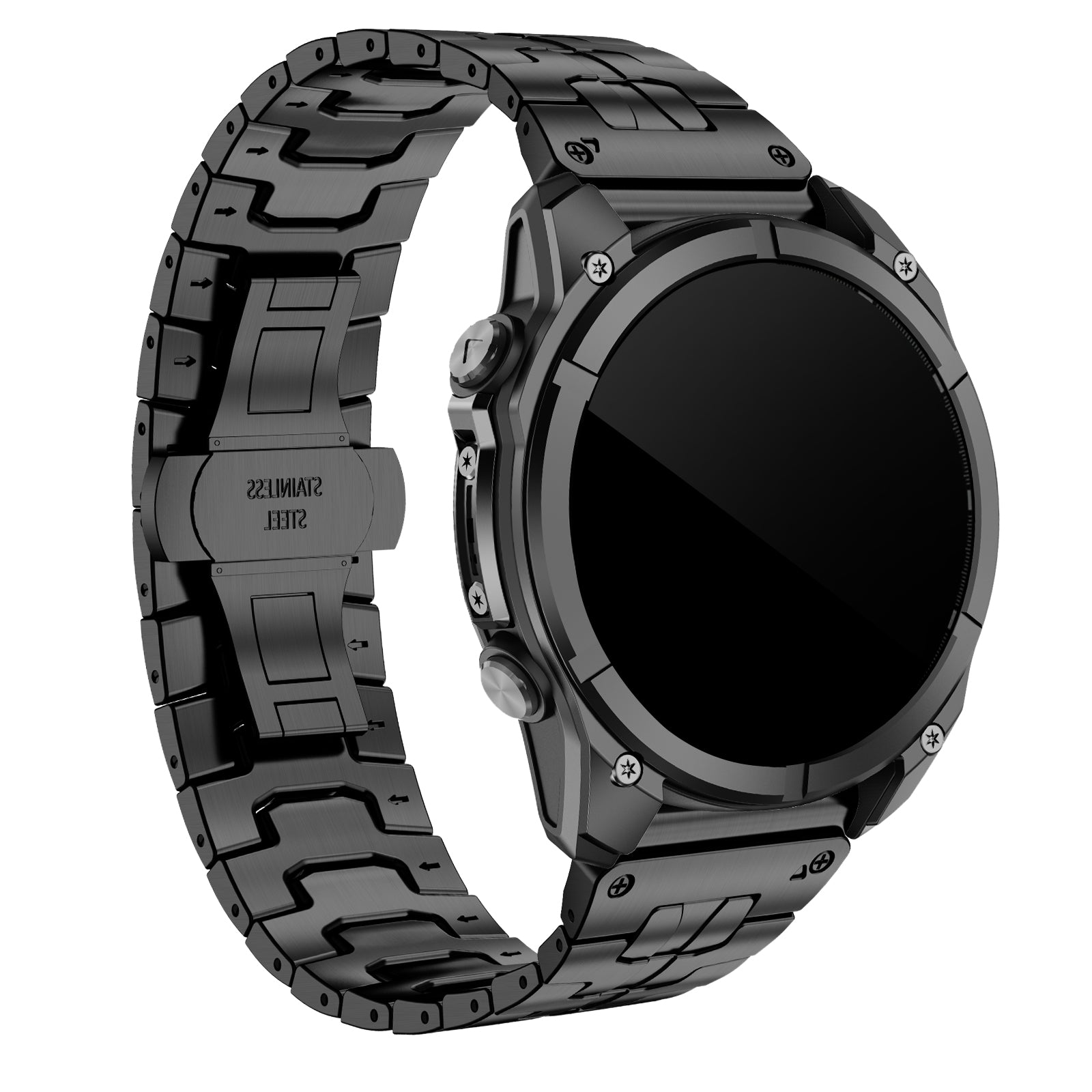 Bracelet acier 'Iron' Garmin Instinct 3 - 45mm (noir)