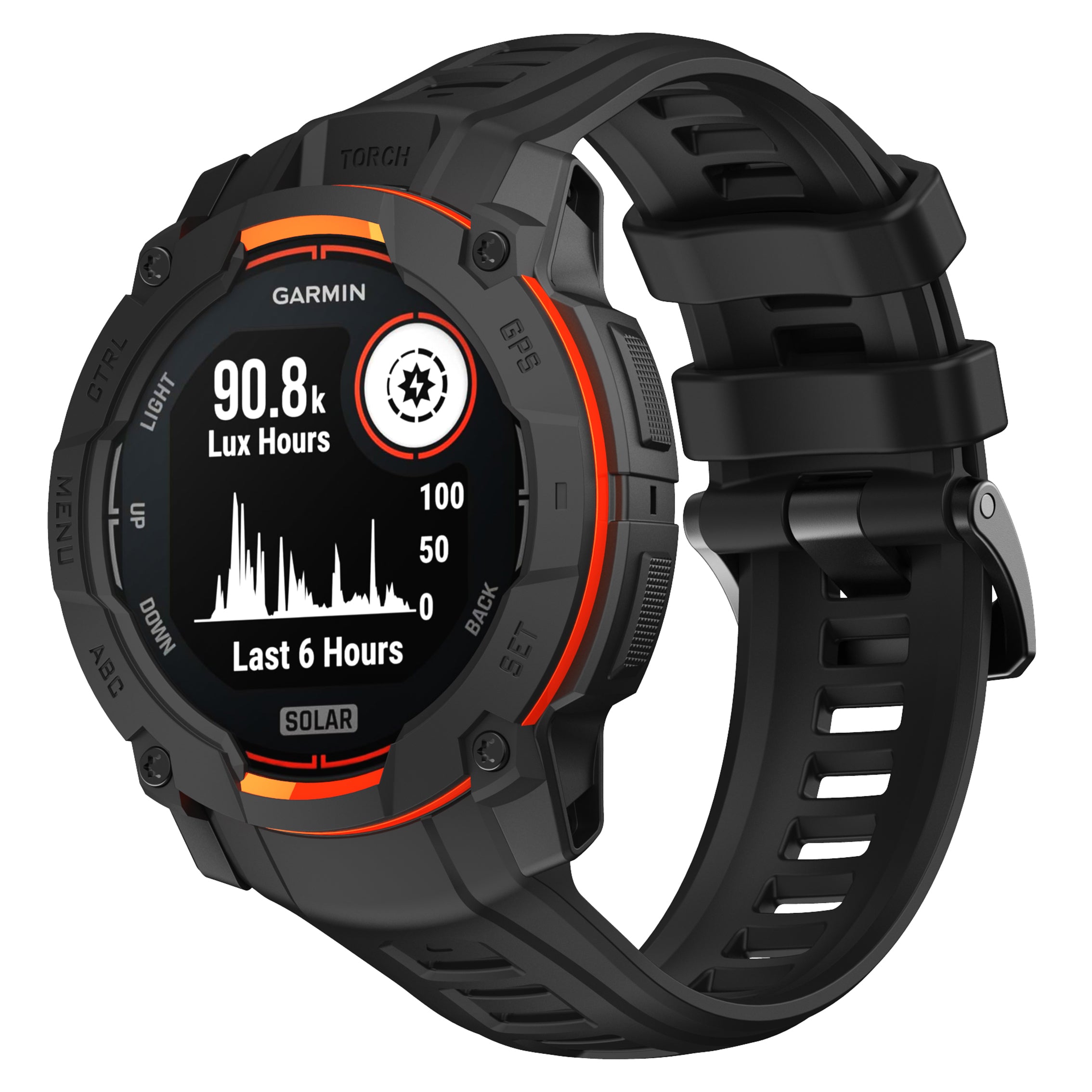Bracelet silicone 'perfect fit' Garmin Instinct 3 - 45mm (noir)